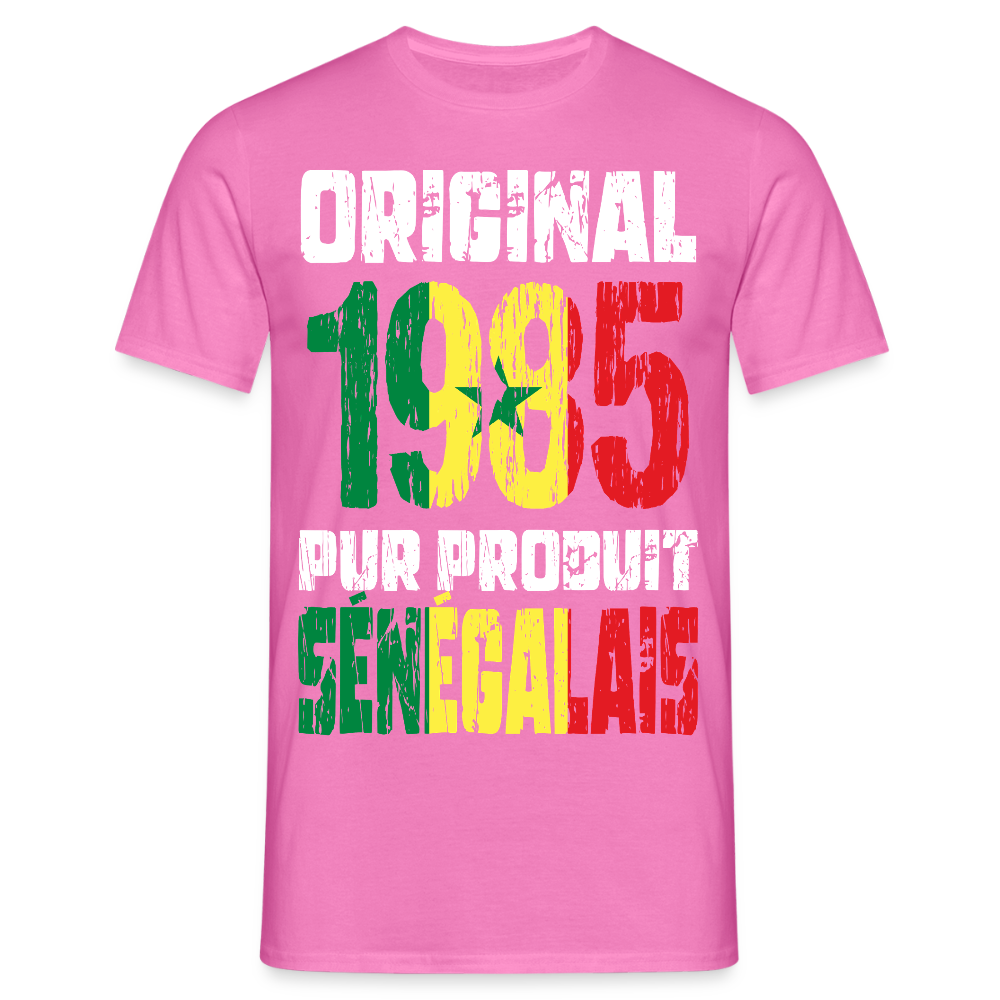 T-shirt Homme - Anniversaire 40 Ans - Original 1985 - Pur produit Sénégalais - rose