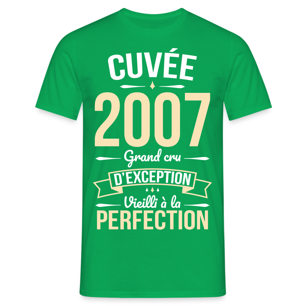 T-shirt Homme - Anniversaire 18 Ans - Cuvée 2007 - vert