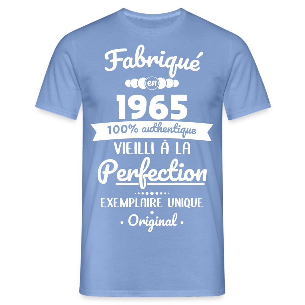 T-shirt Homme - Anniversaire 60 Ans - Fabriqué en 1965 - carolina blue