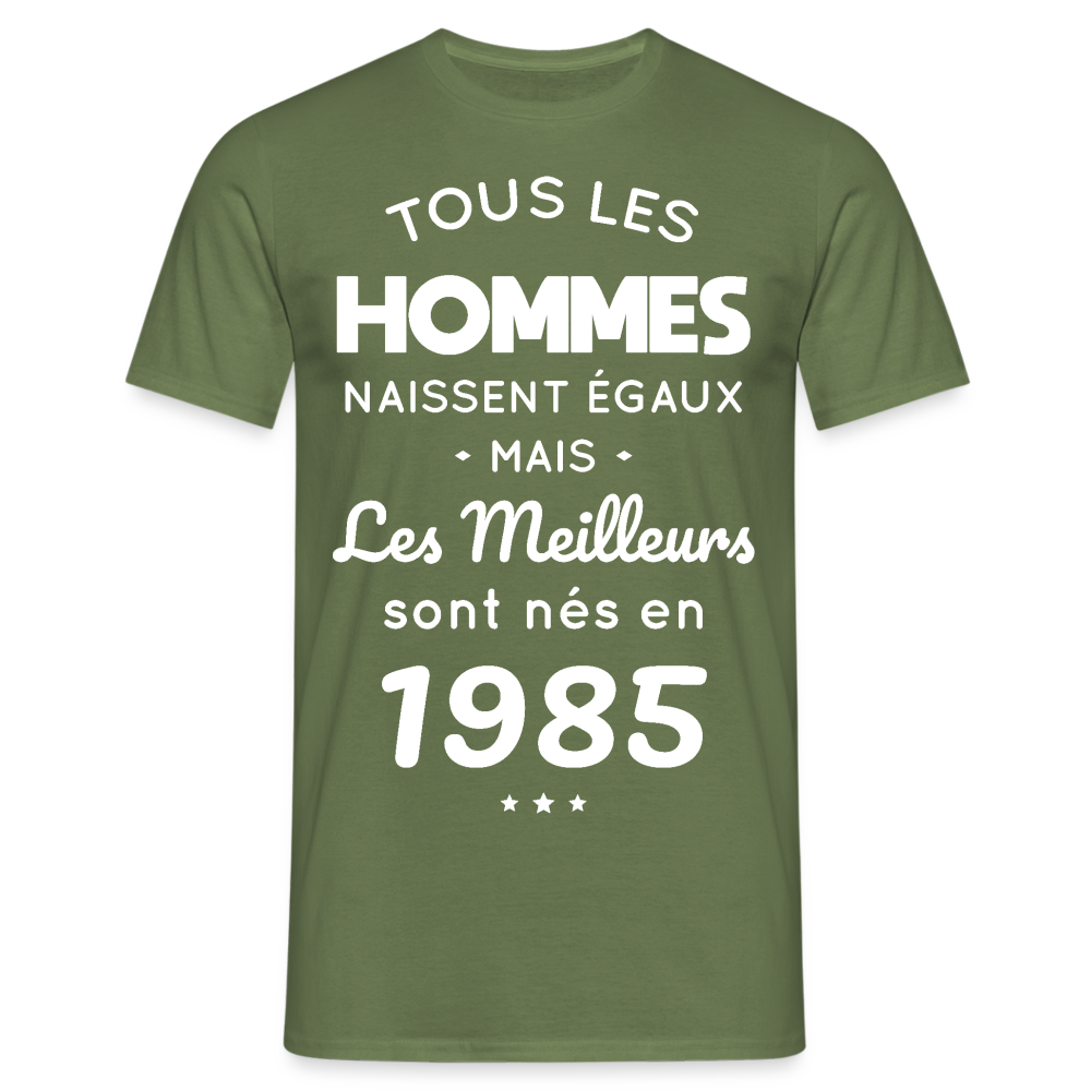 T-shirt Homme - Anniversaire 40 Ans - Les meilleurs sont nés en 1985 - vert militaire