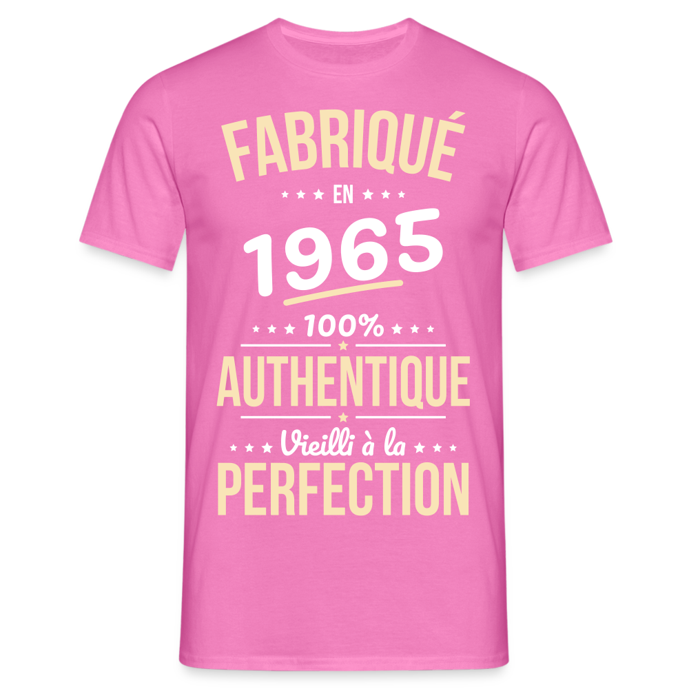 T-shirt Homme - Anniversaire 60 Ans - Fabriqué en 1965 - rose