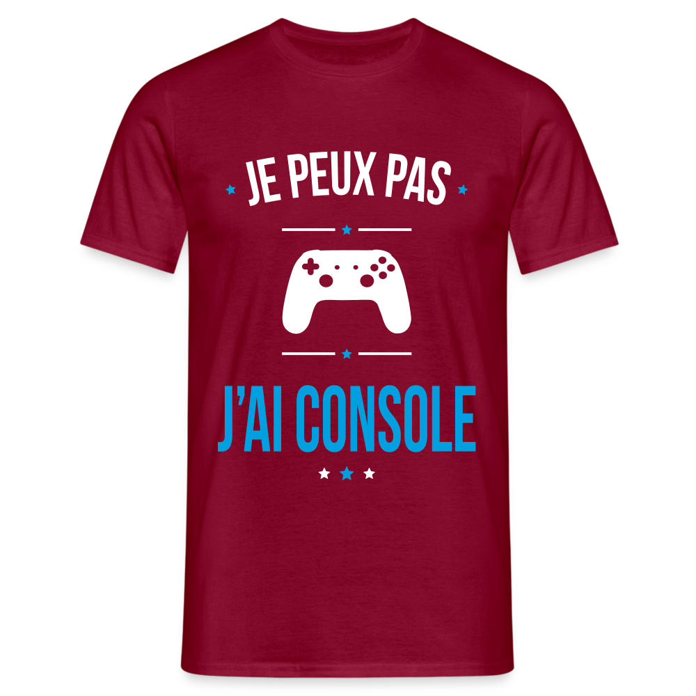 T-shirt Homme - Je peux pas j'ai Console - rouge brique