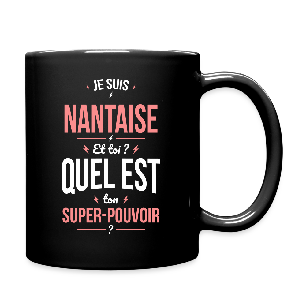 Mug uni - Je suis Nantaise - Super-pouvoir - noir