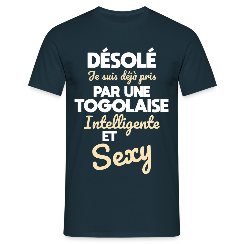 T-shirt Homme -  Je suis déjà pris par une Togolaise intelligente et sexy - marine