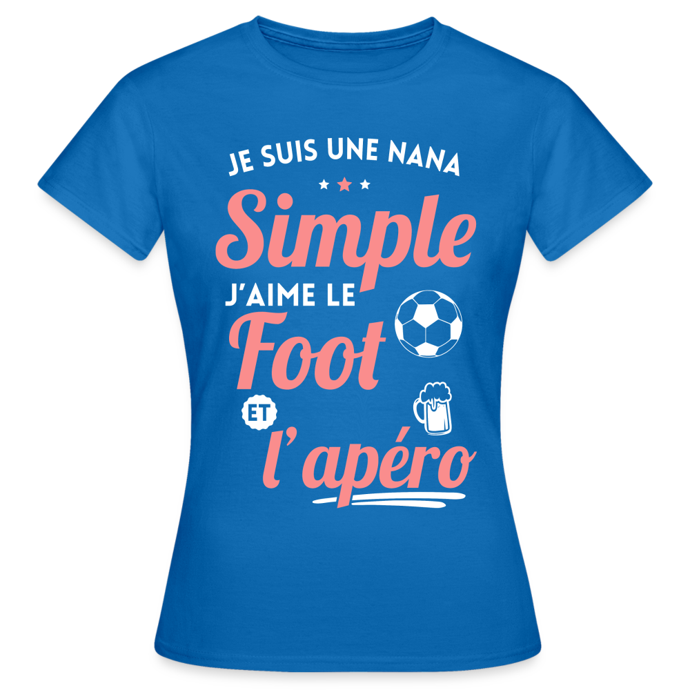 T-shirt Femme - J'aime le foot et l'apéro - bleu royal