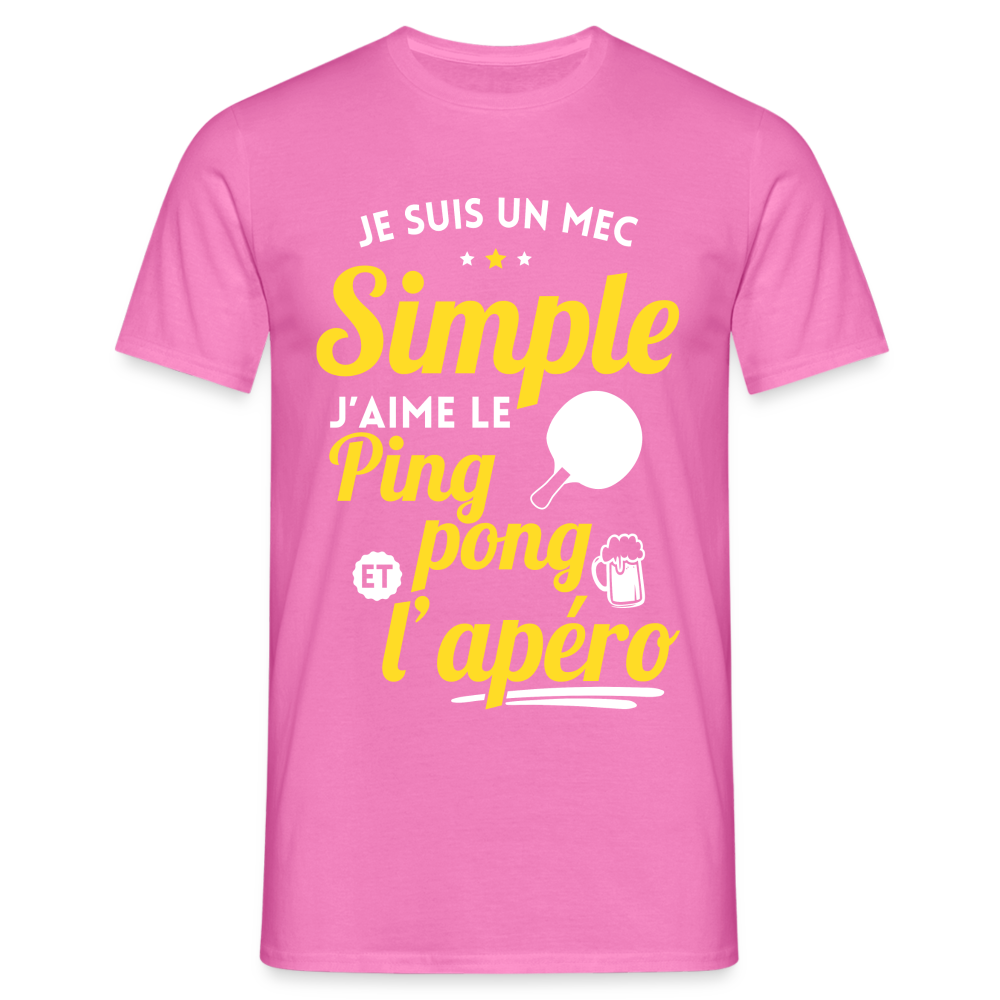 T-shirt Homme - J'aime le ping-pong et l'apéro - rose