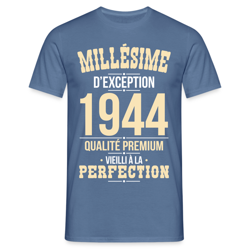 T-shirt Homme - Anniversaire 81 Ans - Millésime 1944 - bleu pigeon 