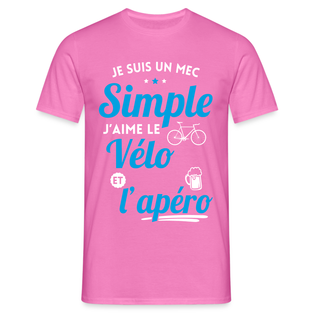 T-shirt Homme -  J'aime le vélo et l'apéro - rose