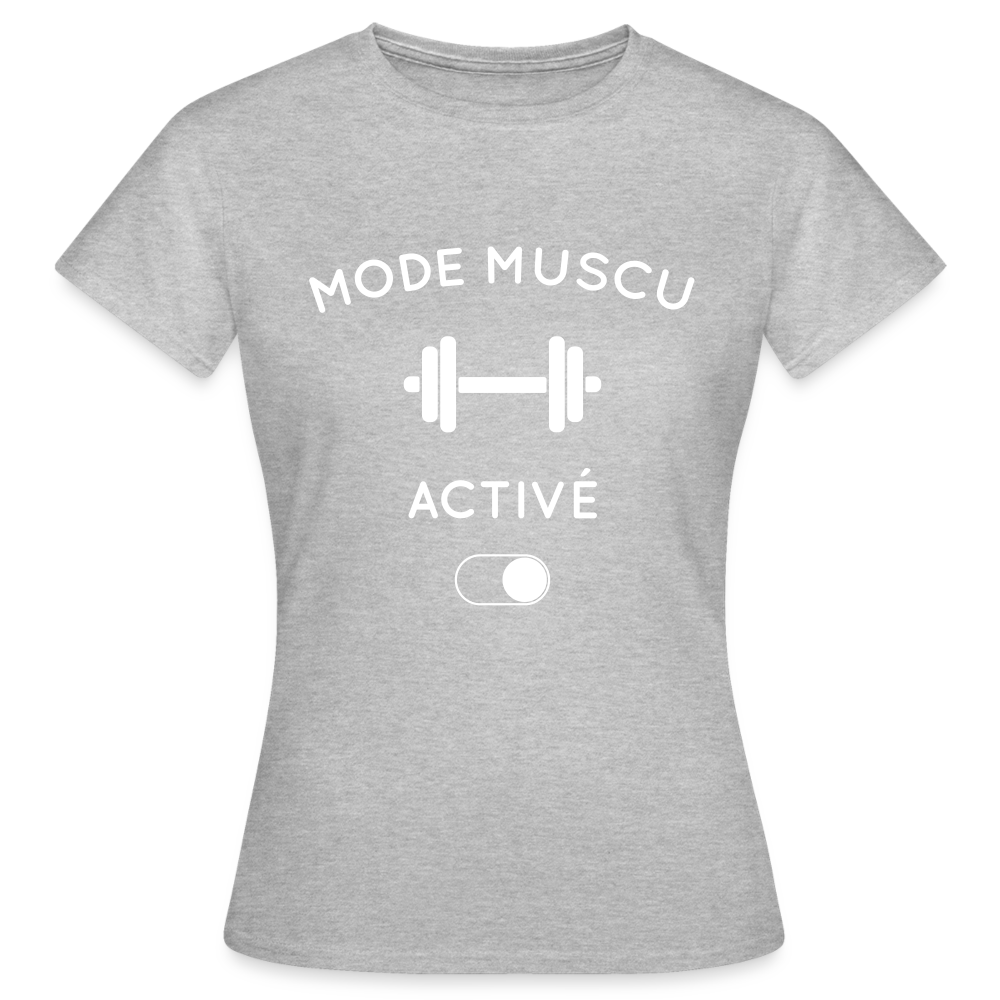 T-shirt Femme - Mode muscu activé - gris chiné