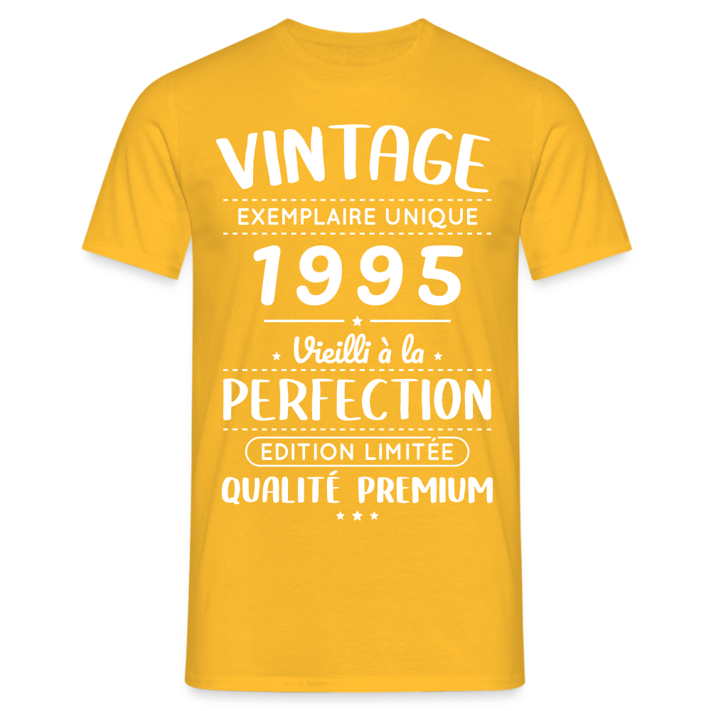 T-shirt Homme - Anniversaire 30 Ans - Vintage 1995 - jaune