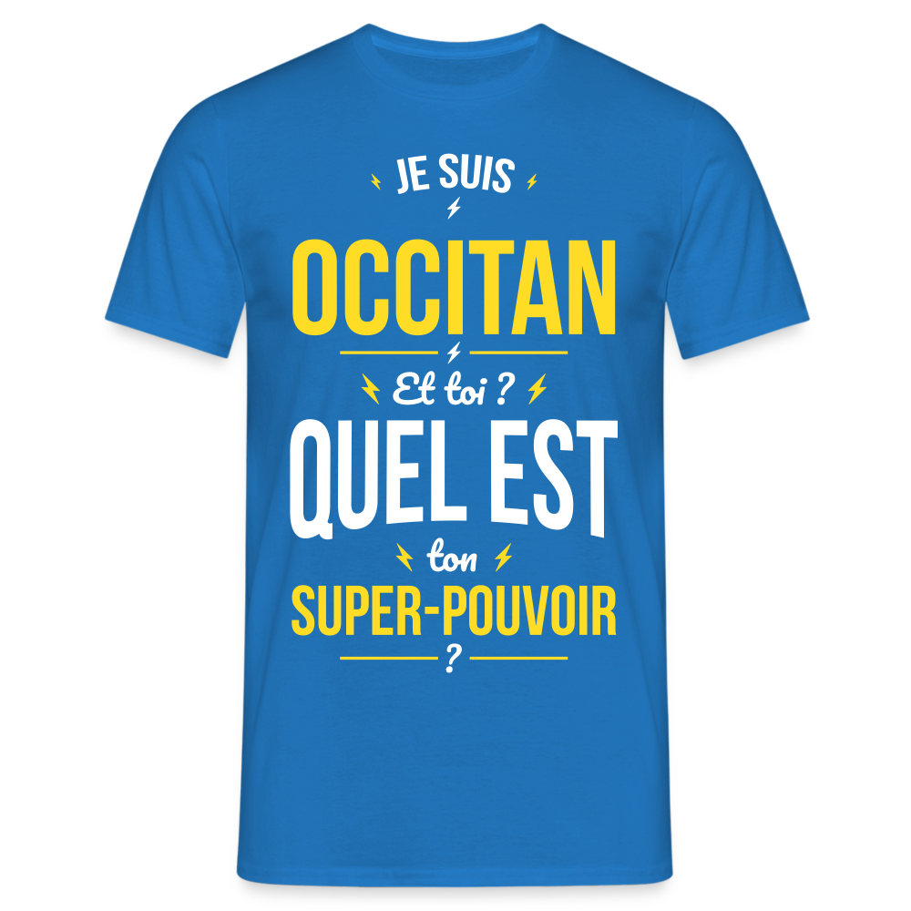 T-shirt Homme - Je suis Occitan - Super-pouvoir - bleu royal