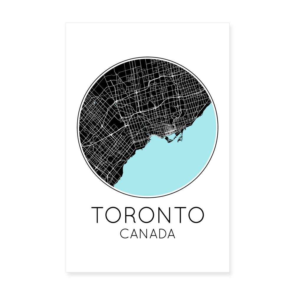 Poster Toronto - Plan Toronto - 20 x 30 cm - blanc