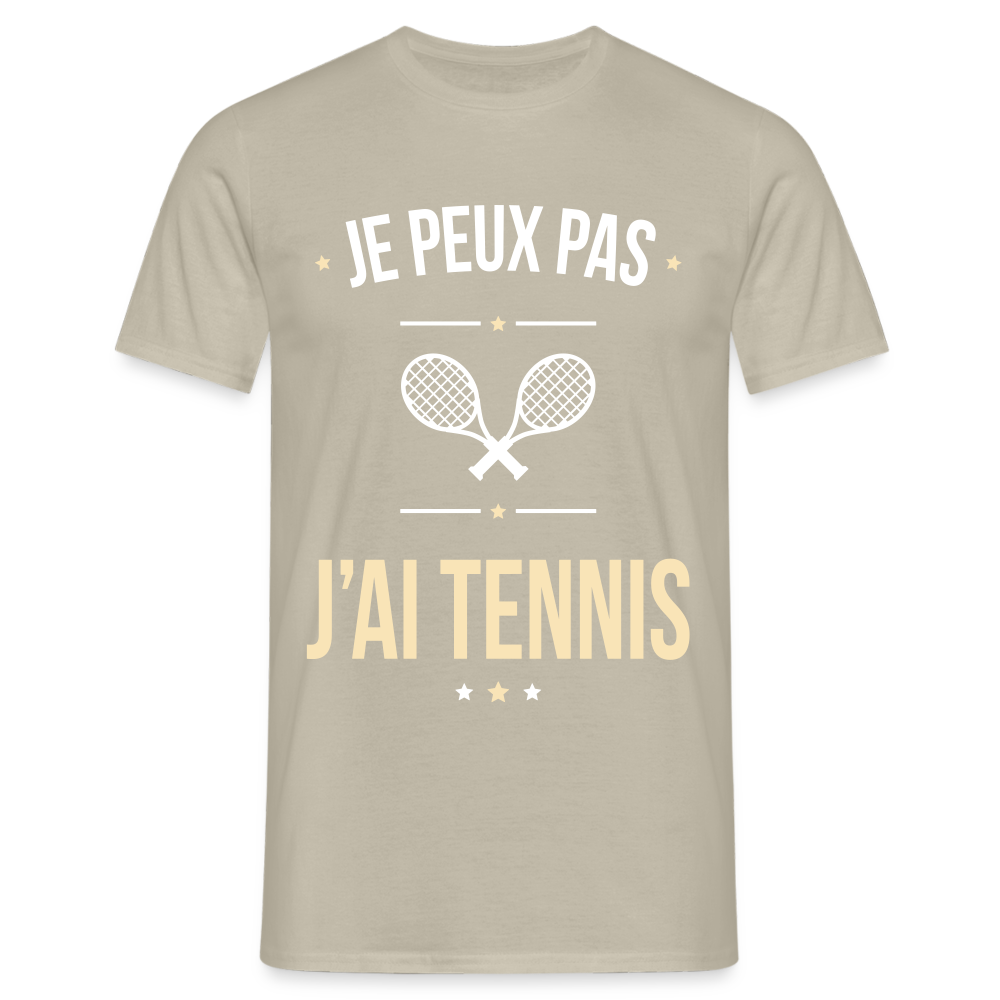 T-shirt Homme - Je peux pas j'ai Tennis - beige sable