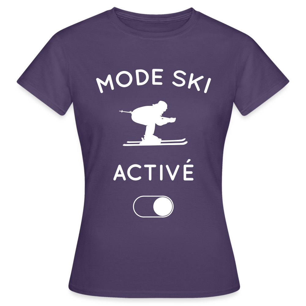 T-shirt Femme - Mode ski activé - violet foncé