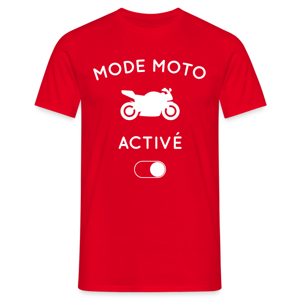 T-shirt Homme - Mode moto activé - rouge