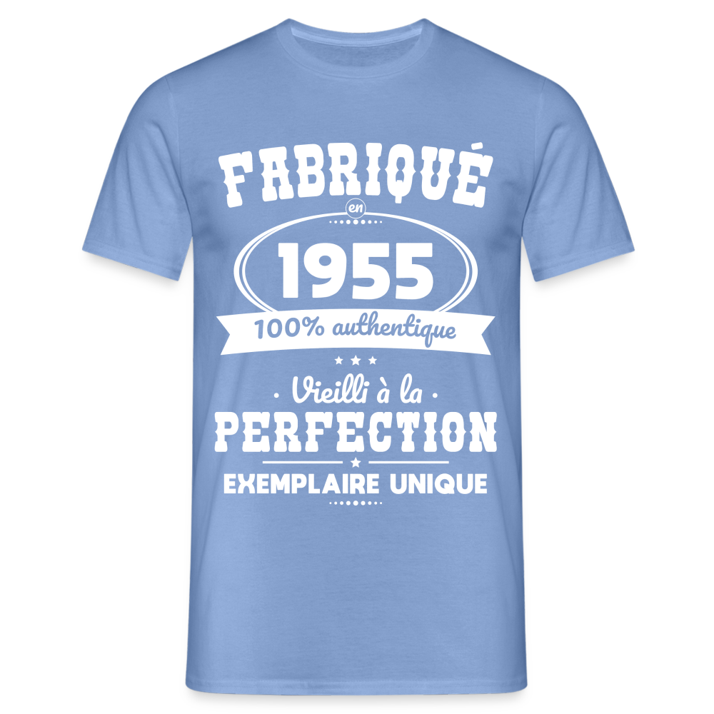 T-shirt Homme - Anniversaire 70 Ans - Fabriqué en 1955 - carolina blue