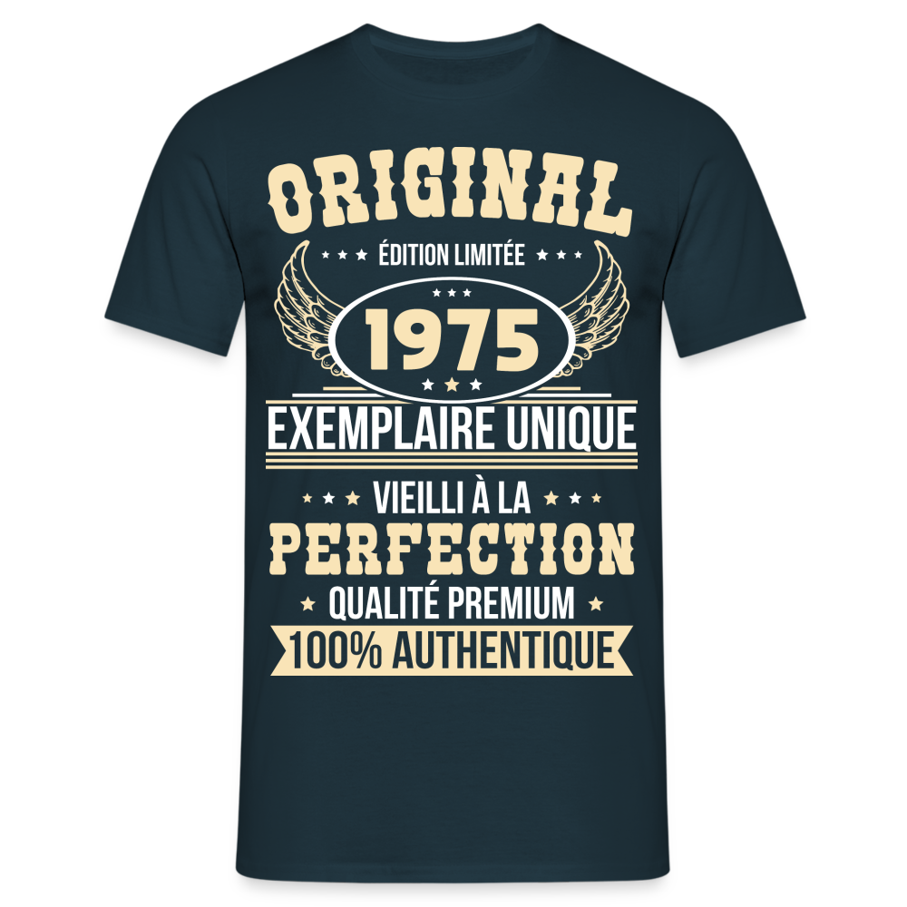 T-shirt Homme - Anniversaire 50 Ans - Original 1975 - marine