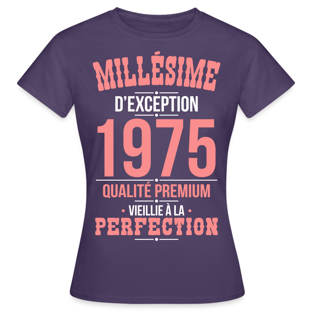 T-shirt Femme - Anniversaire 50 Ans - Millésime 1975 - violet foncé