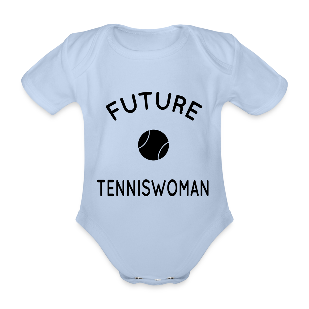 Body Bébé bio manches courtes - Future tenniswoman - ciel