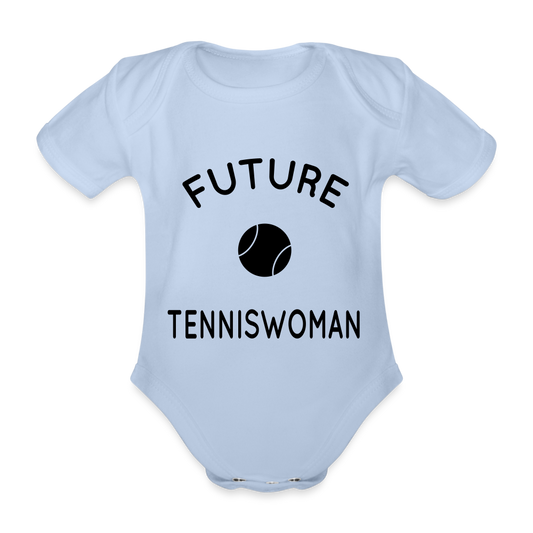 Body Bébé bio manches courtes - Future tenniswoman - ciel