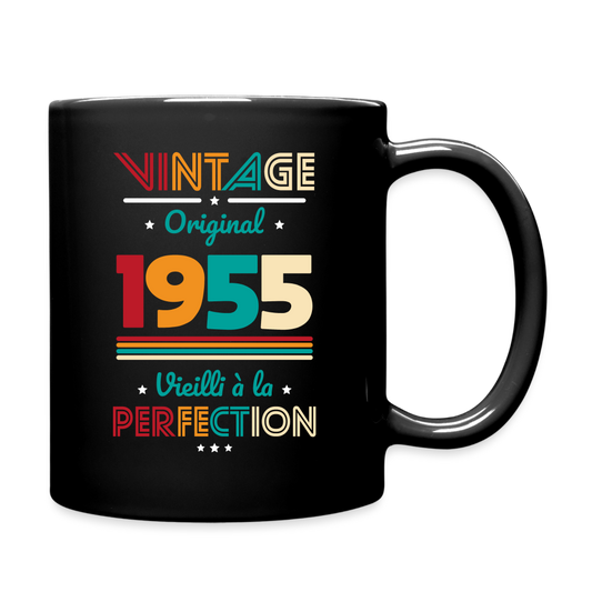 Mug uni - Anniversaire 70 Ans - Vintage Original 1955 - noir