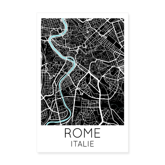 Poster Rome - Plan Rome - 20 x 30 cm - blanc