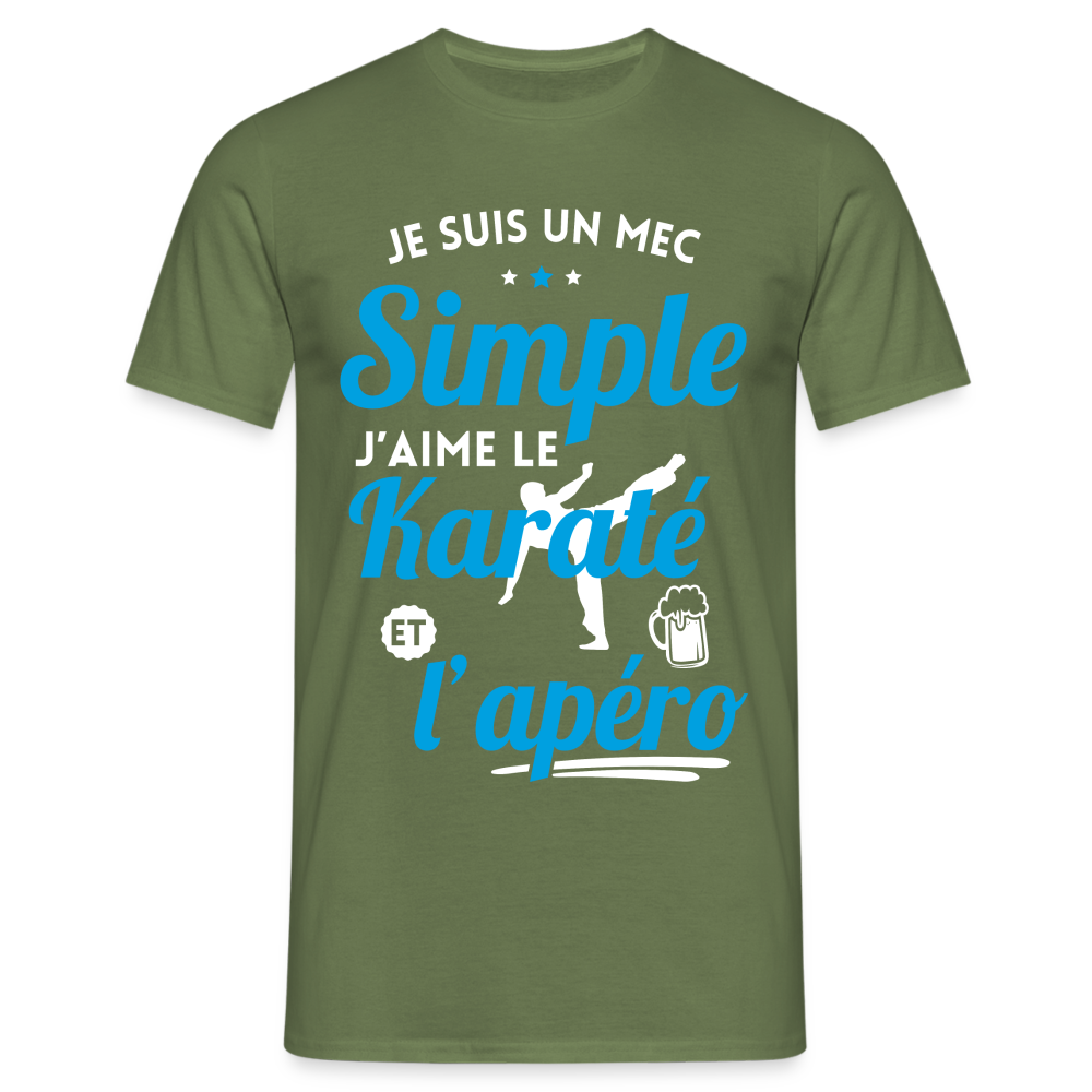 T-shirt Homme - J'aime le karaté et l'apéro - vert militaire