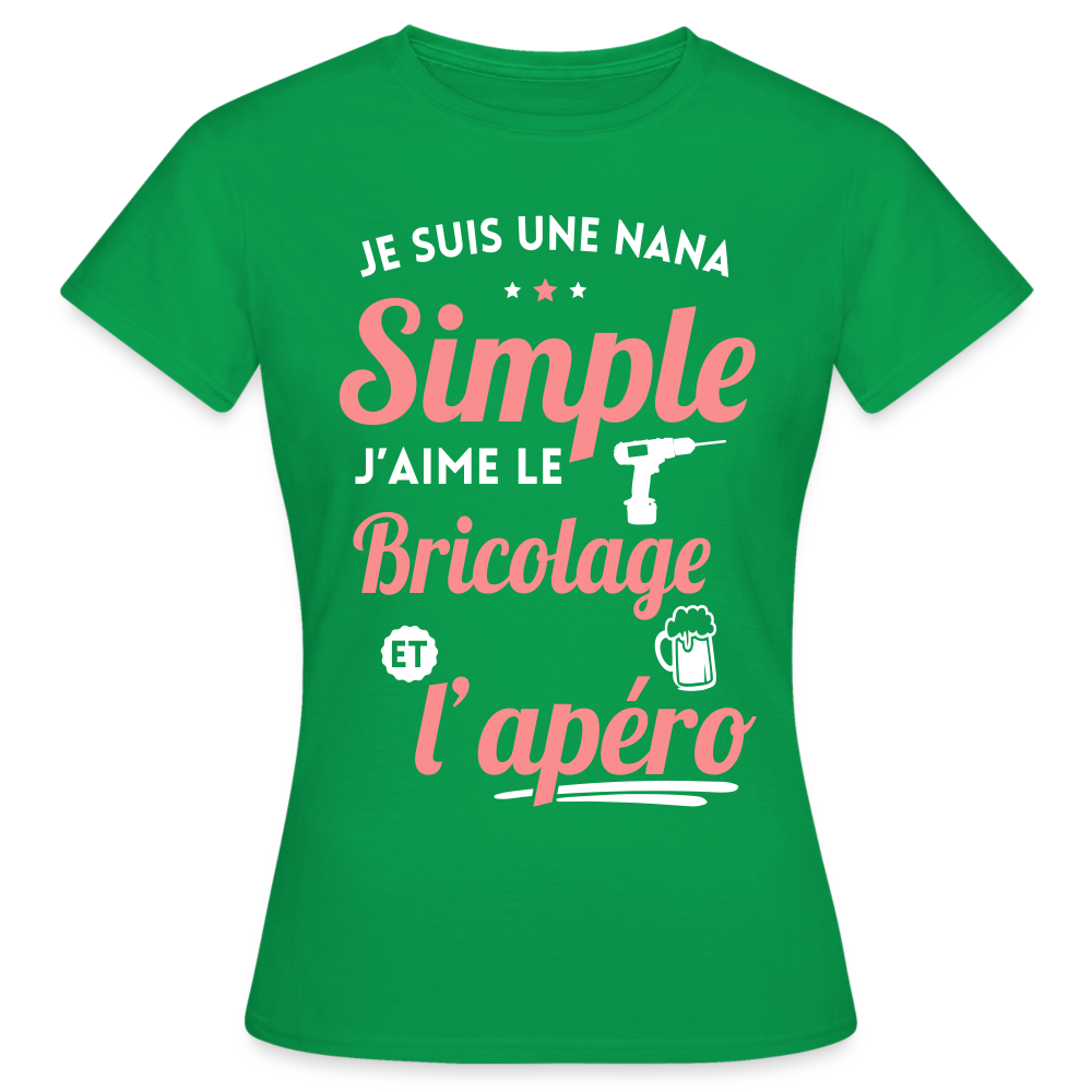 T-shirt Femme - J'aime le bricolage et l'apéro - vert