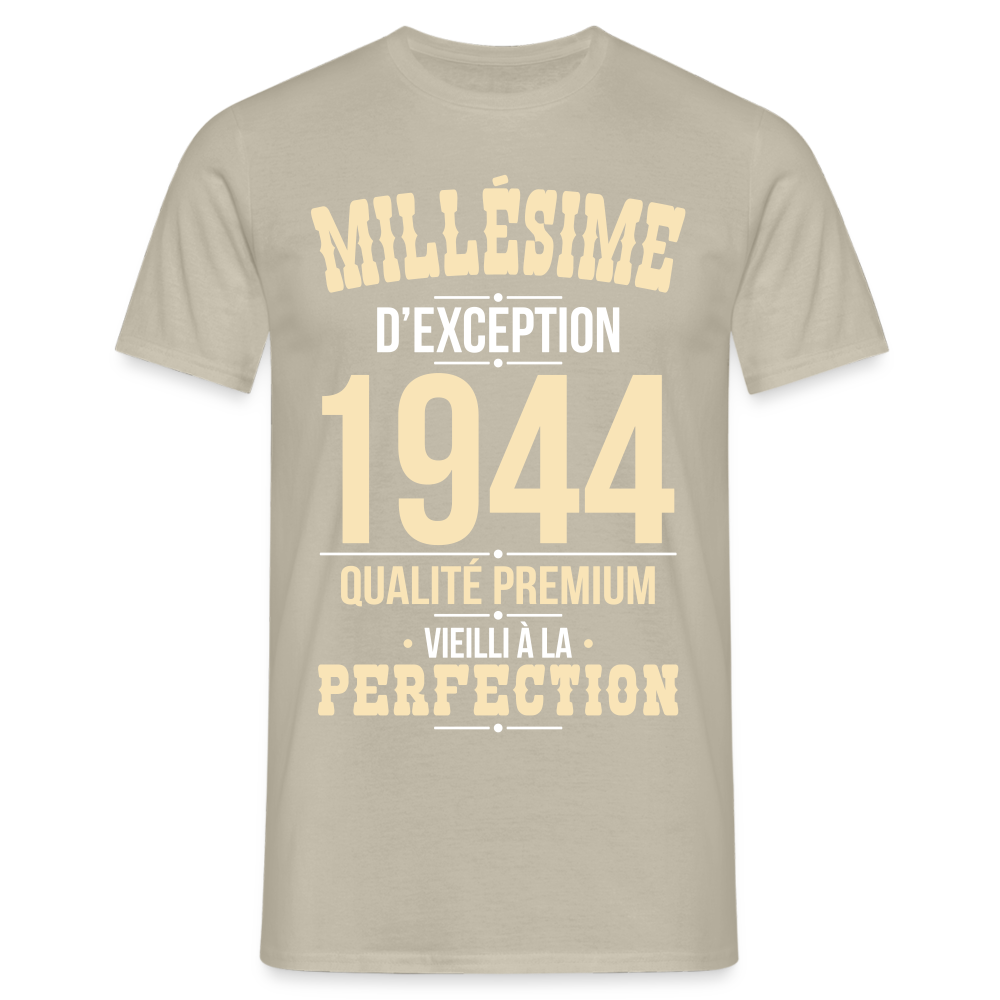 T-shirt Homme - Anniversaire 81 Ans - Millésime 1944 - beige sable