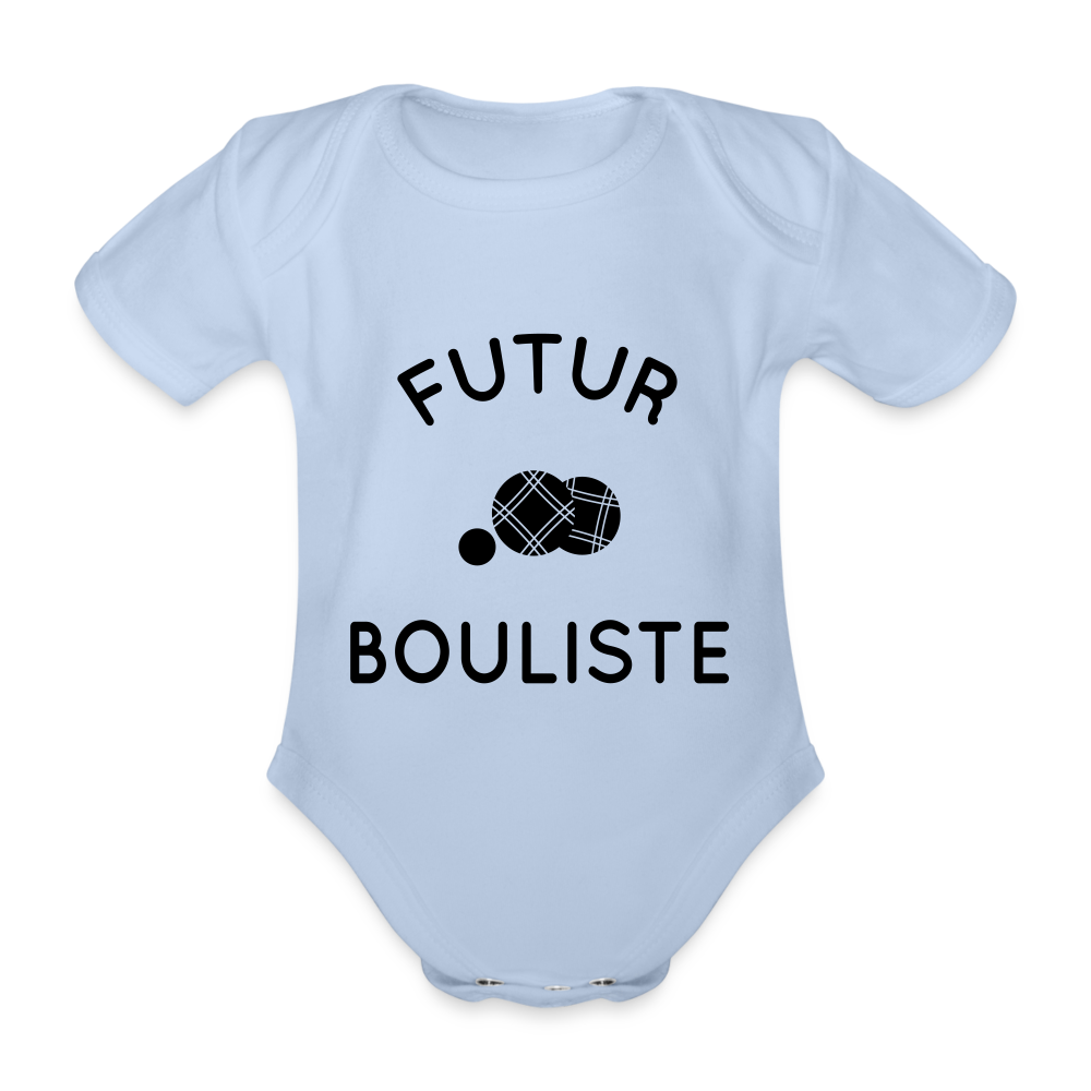 Body Bébé bio manches courtes - Futur bouliste - ciel