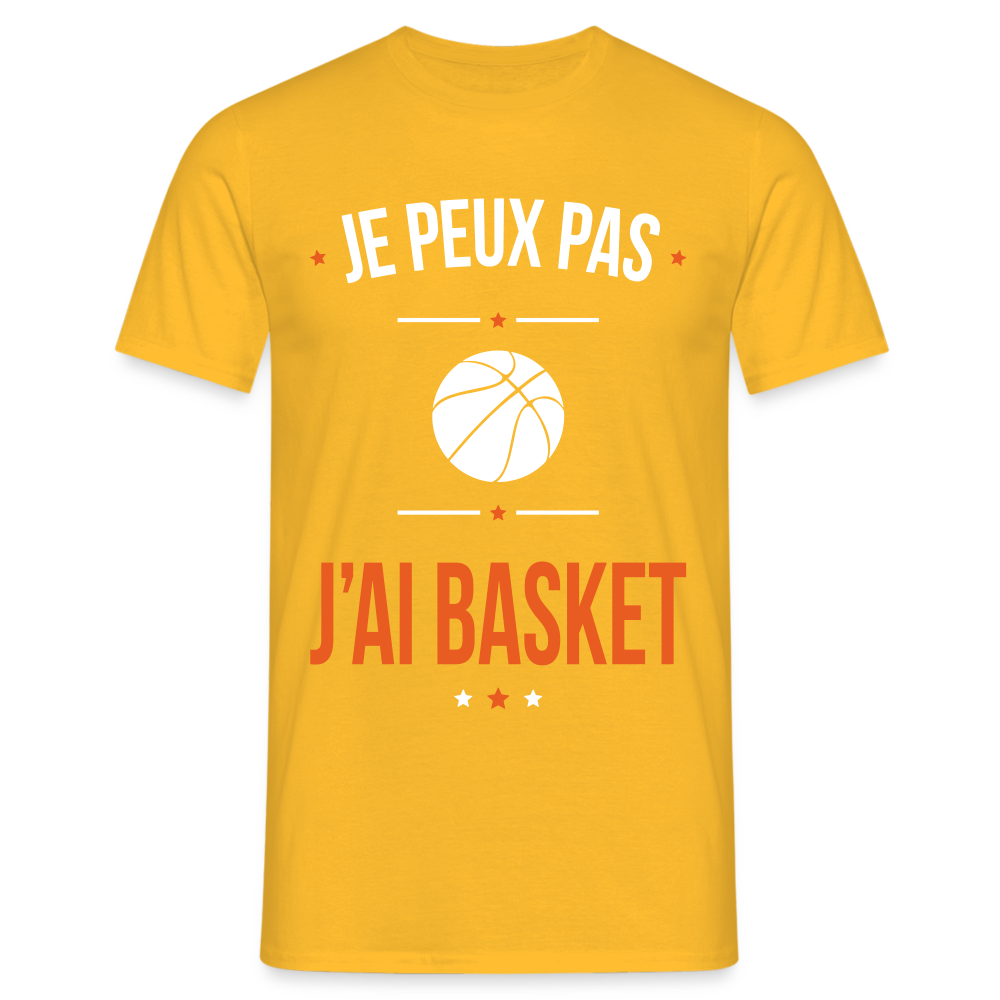 T-shirt Homme - Je peux pas j'ai Basket - jaune