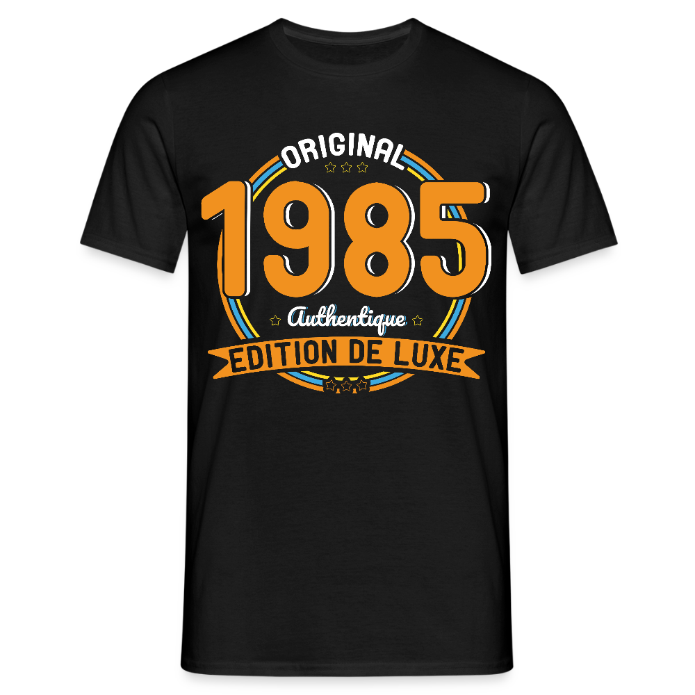 T-shirt Homme - Anniversaire 40 Ans - Original 1985 Authentique - noir