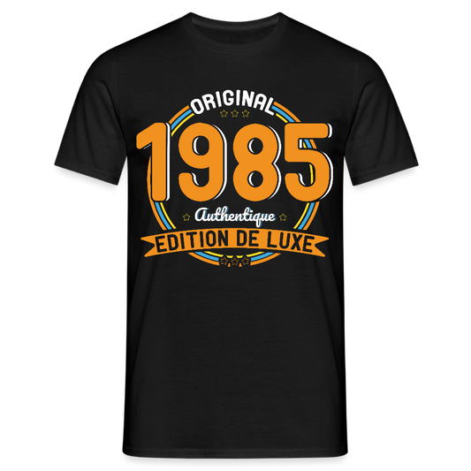 T-shirt Homme - Anniversaire 40 Ans - Original 1985 Authentique - noir