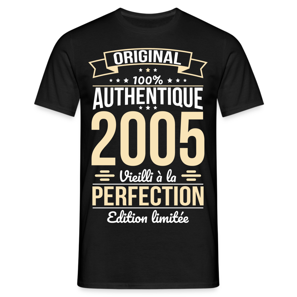 T-shirt Homme - Anniversaire 20 Ans - Original 2005 - noir