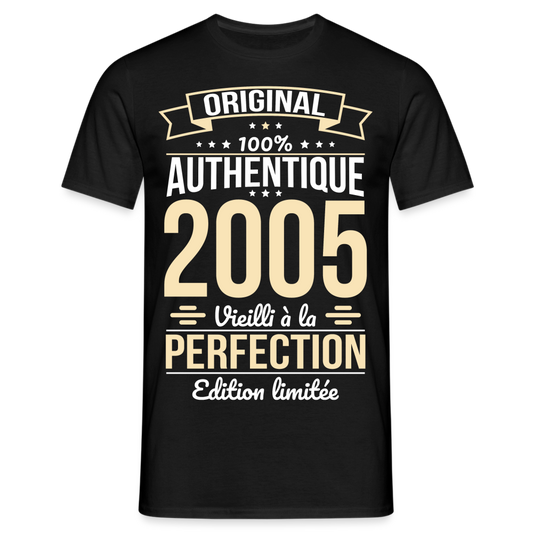 T-shirt Homme - Anniversaire 20 Ans - Original 2005 - noir