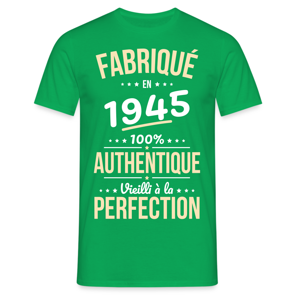 T-shirt Homme - Anniversaire 80 Ans - Fabriqué en 1945 - vert