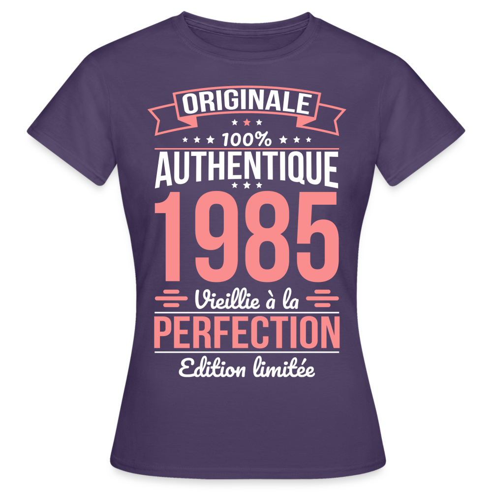 T-shirt Femme - Anniversaire 40 Ans - Originale 1985 - violet foncé