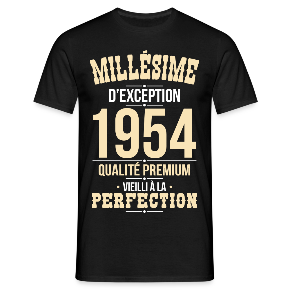 T-shirt Homme - Anniversaire 71 Ans - Millésime 1954 - noir