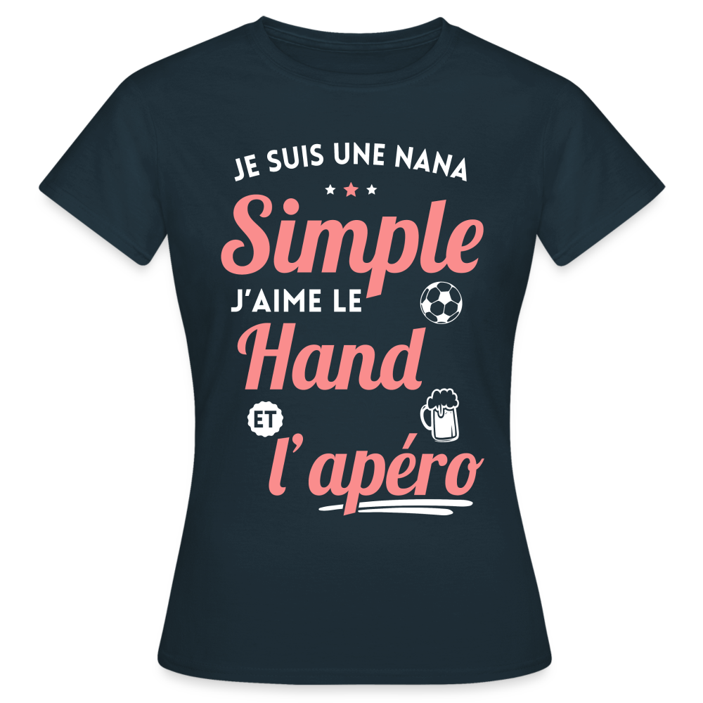 T-shirt Femme - J'aime le hand et l'apéro - marine