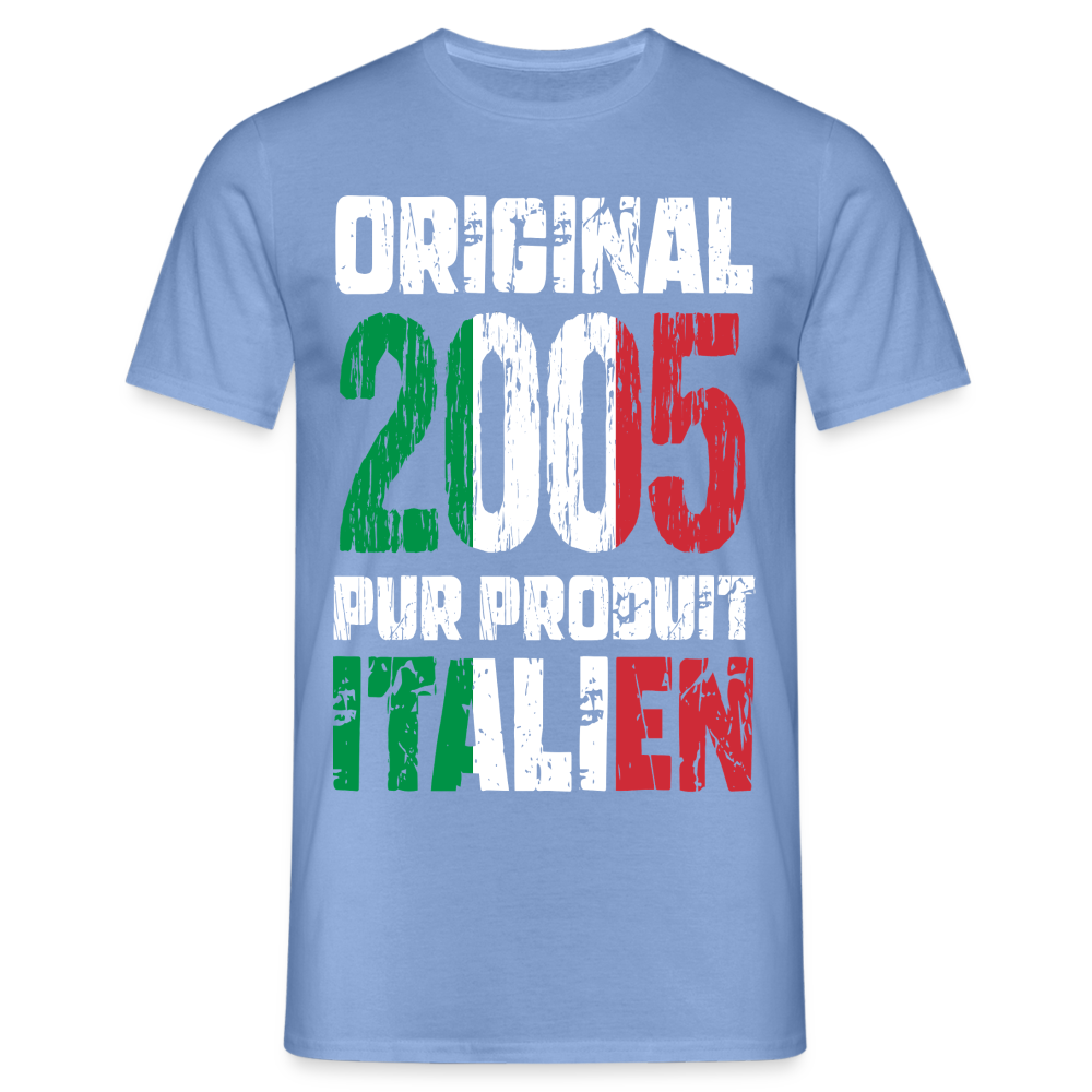 T-shirt Homme - Anniversaire 20 Ans - Original 2005 - Pur produit Italien - carolina blue