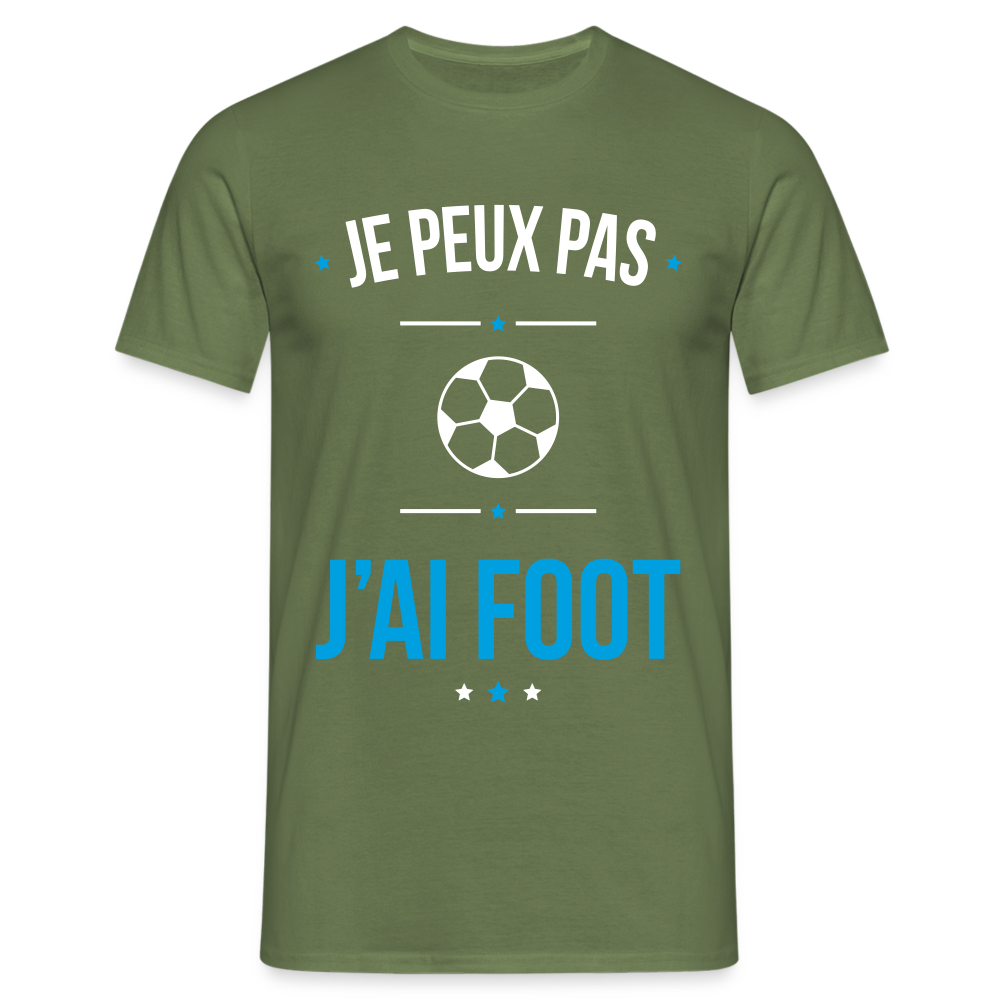 T-shirt Homme - Je peux pas j'ai Foot - vert militaire