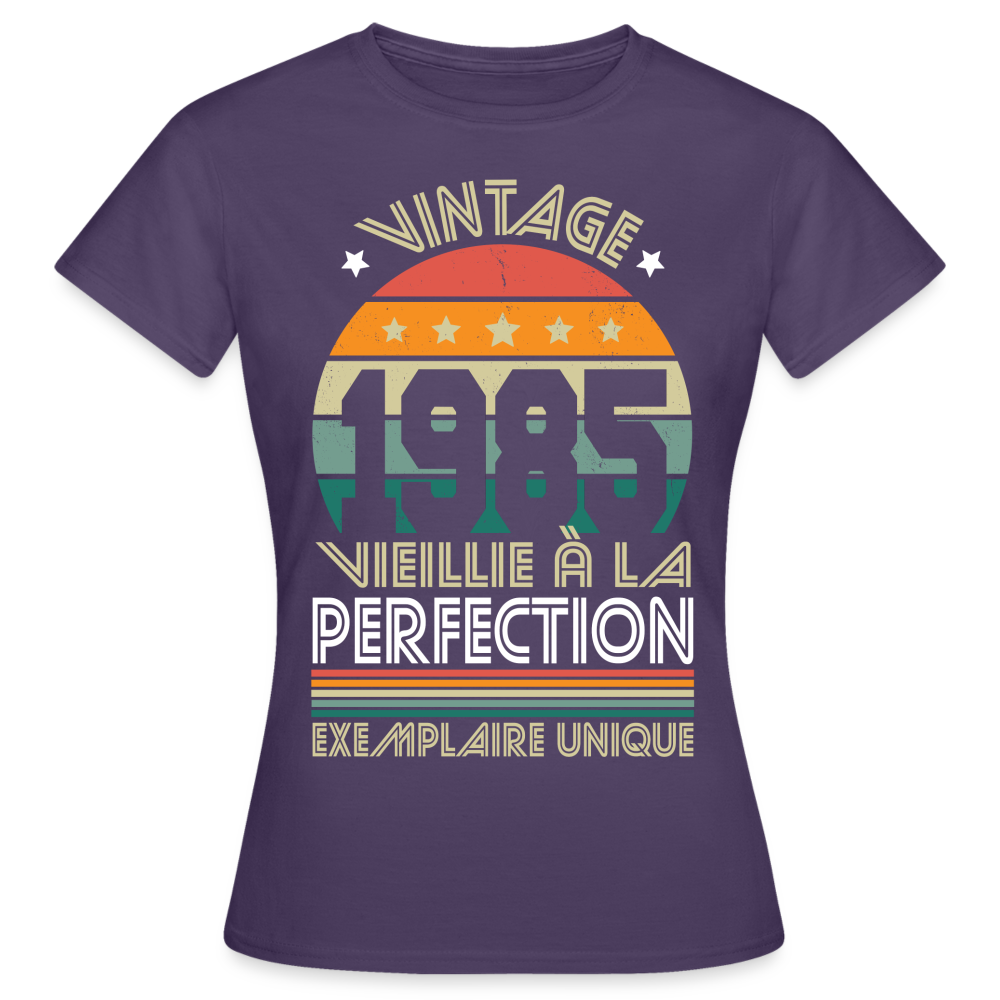 T-shirt Femme - Anniversaire 40 Ans - Vintage 1985 - violet foncé