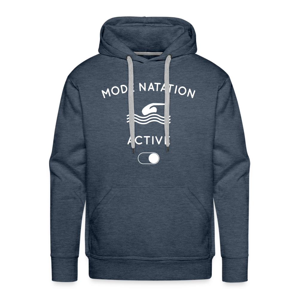 Sweat à capuche Premium Homme - Mode natation activé - bleu jeans