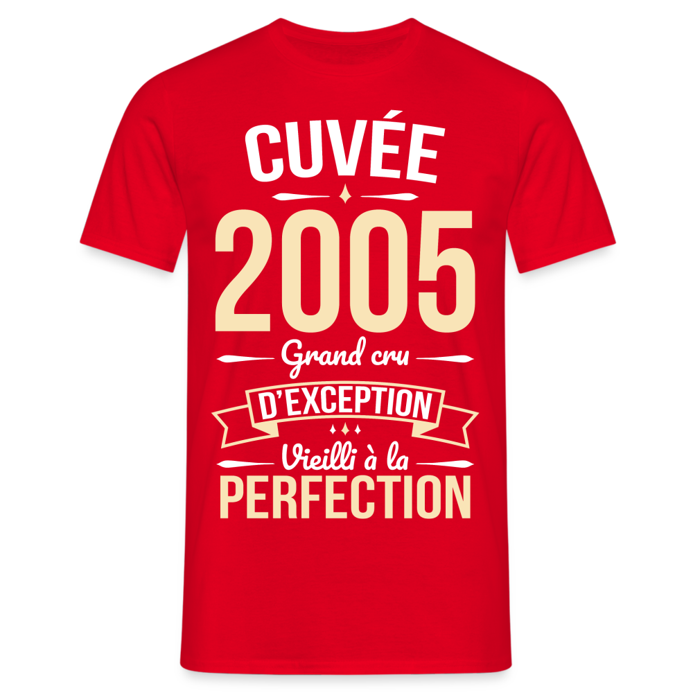 T-shirt Homme - Anniversaire 20 Ans - Cuvée 2005 - rouge