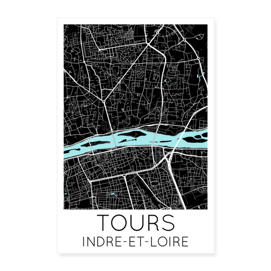 Poster Tours - Plan Tours - 40 x 60 cm - blanc