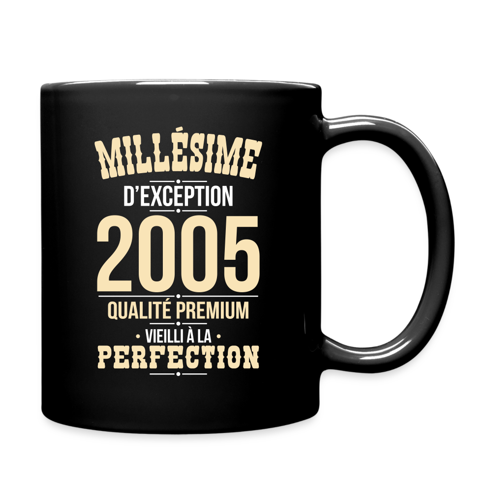 Mug uni - Anniversaire 20 Ans - Millésime 2005 - noir