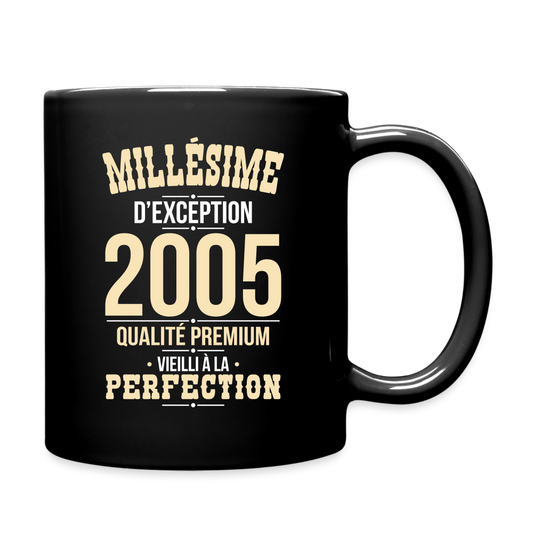 Mug uni - Anniversaire 20 Ans - Millésime 2005 - noir