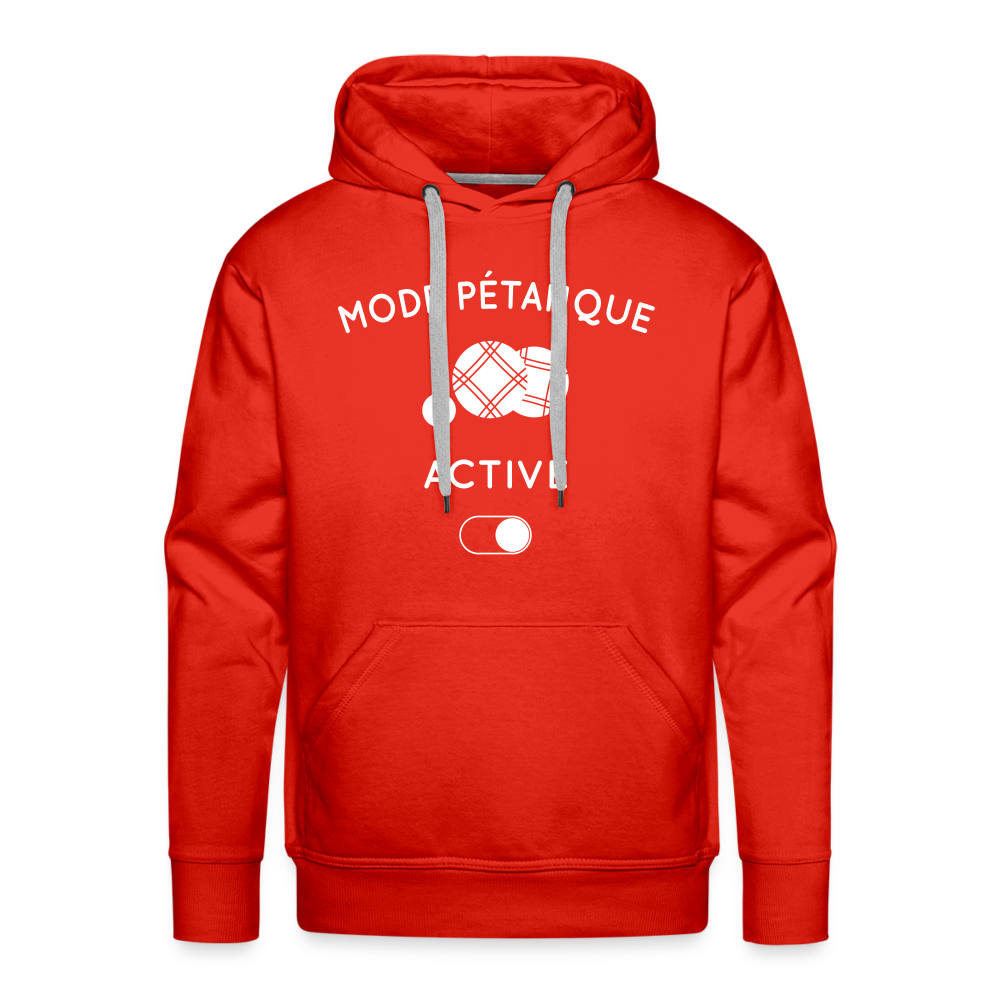 Sweat à capuche Premium Homme - Mode pétanque activé - rouge