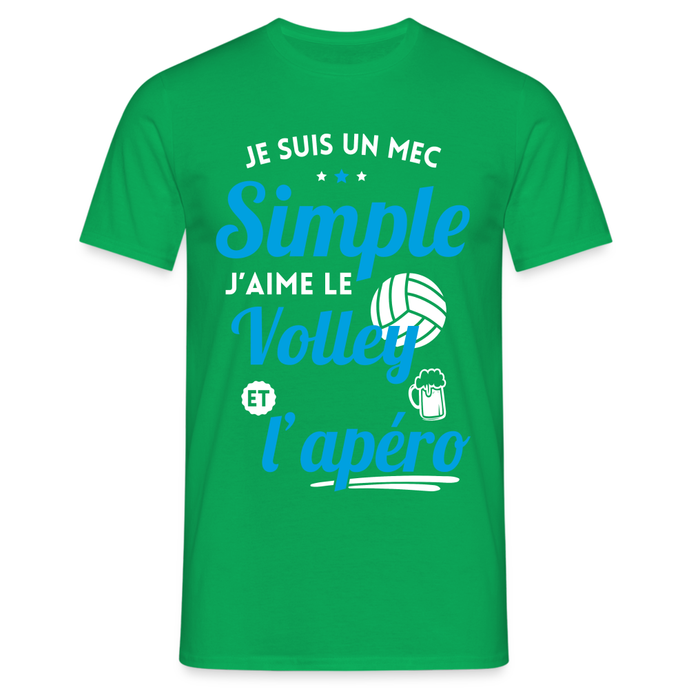 T-shirt Homme - J'aime le volley et l'apéro - vert