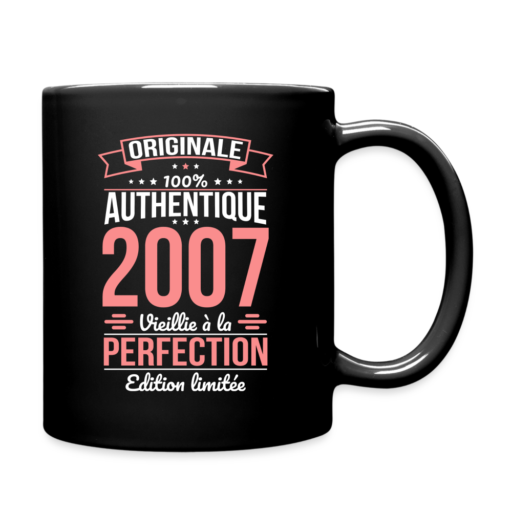 Mug uni Homme - Anniversaire 18 Ans - Originale 2007 - noir